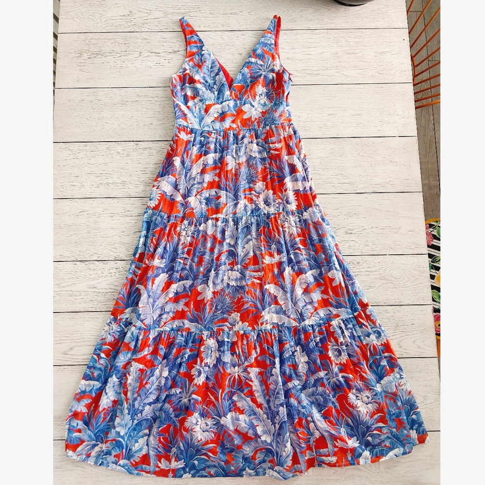J Crew v neck maxi floral dress in Ratti Rio